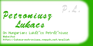 petroniusz lukacs business card